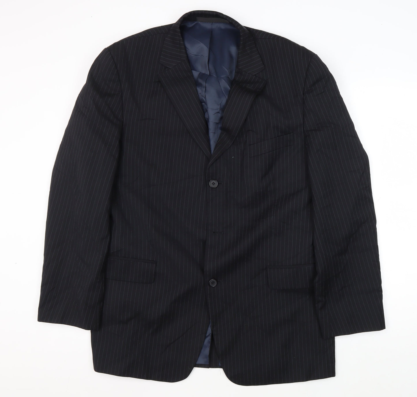 Marks and Spencer Men's Black Striped Suit Jacket 42R