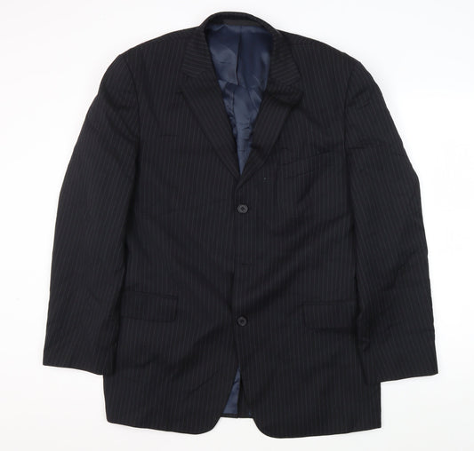 Marks and Spencer Men's Black Striped Suit Jacket 42R