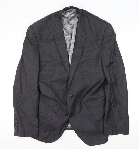 Next Men's Grey Wool Blazer, 42R Formal, Elegant