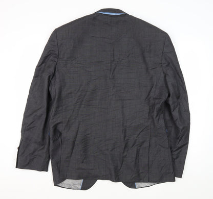 Next Men's Grey Wool Blazer, 42R Formal, Elegant