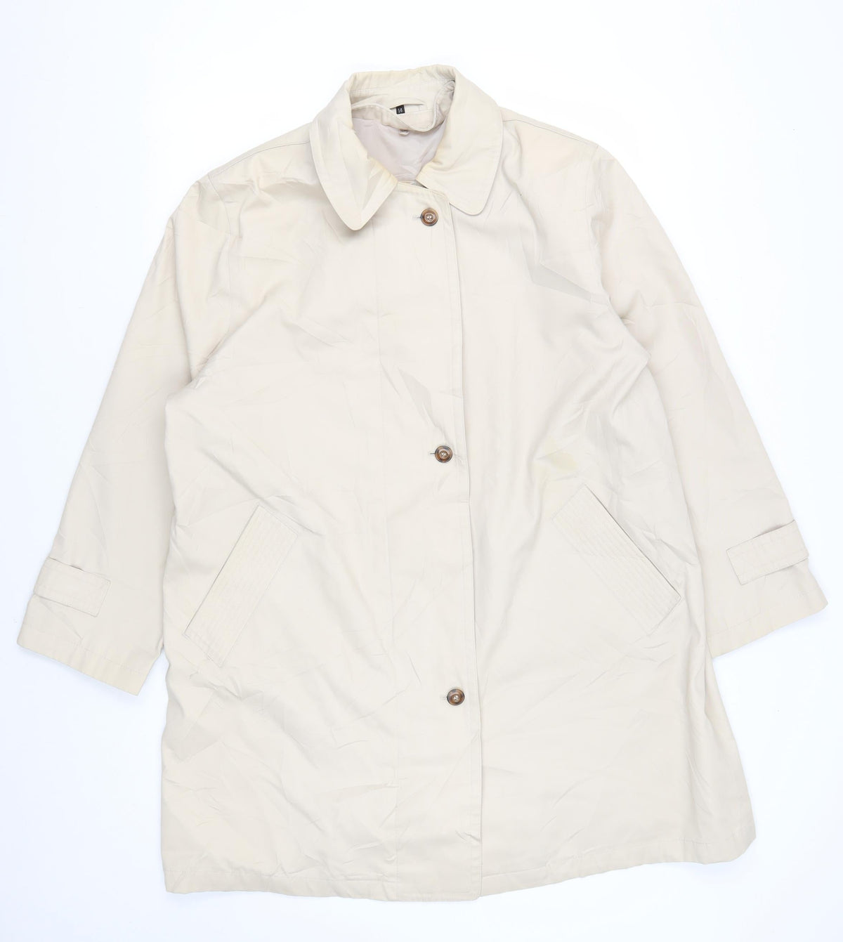 Berketex Women's Beige Trench Coat Size 14 Buttoned