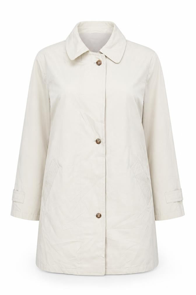 Berketex Women's Beige Trench Coat Size 14 Buttoned