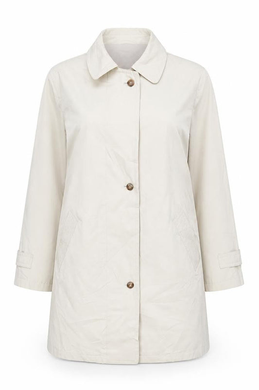 Berketex Women's Beige Trench Coat Size 14 Buttoned