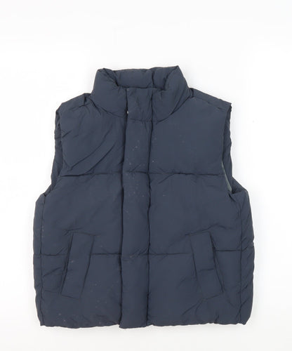 Additional front view of Zara girls’ blue puffer jacket 8-9 years