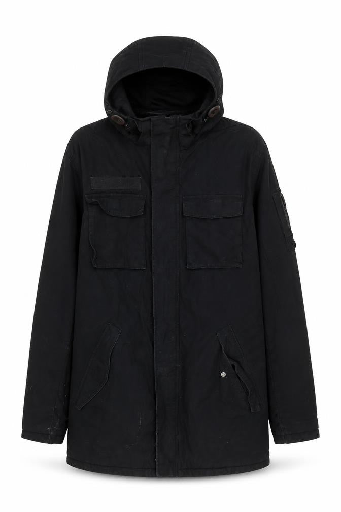 H&M Women's Black Parka Jacket Size 12