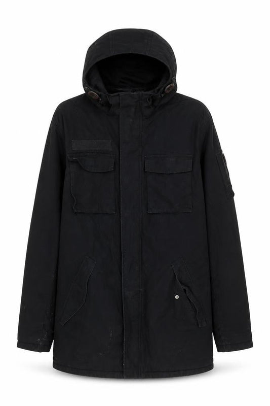 H&M Women's Black Parka Jacket Size 12