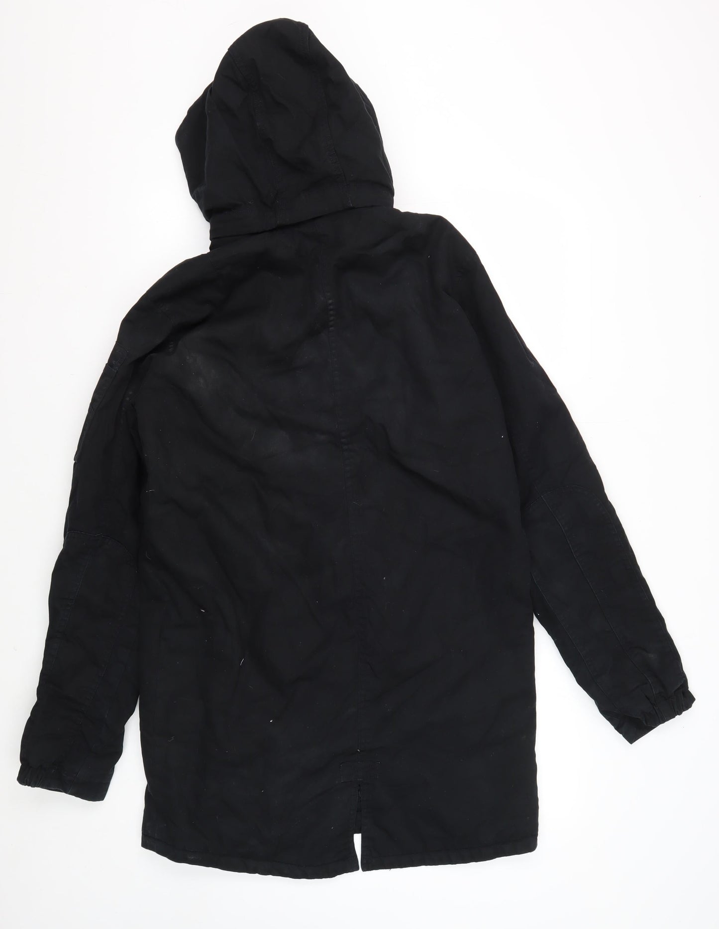 H&M Women's Black Parka Jacket Size 12