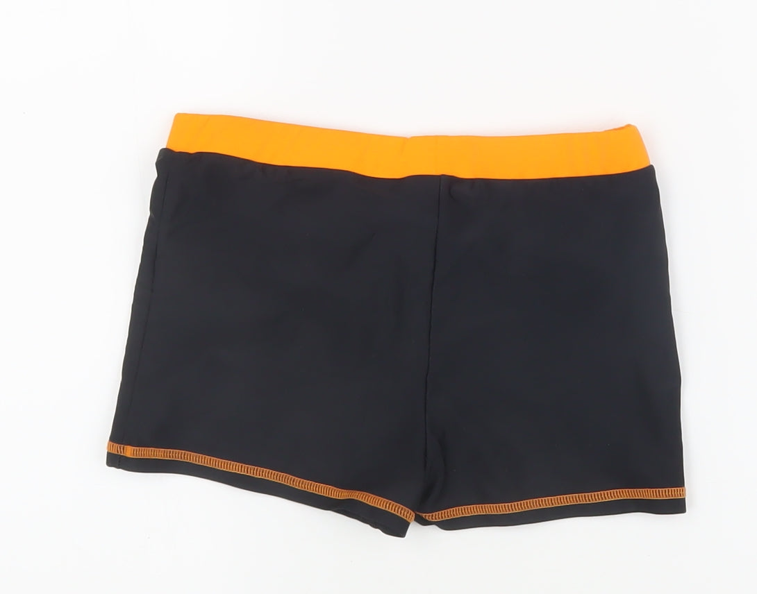 Back view of Star Wars boys’ swim shorts, black/orange, 11-12 years