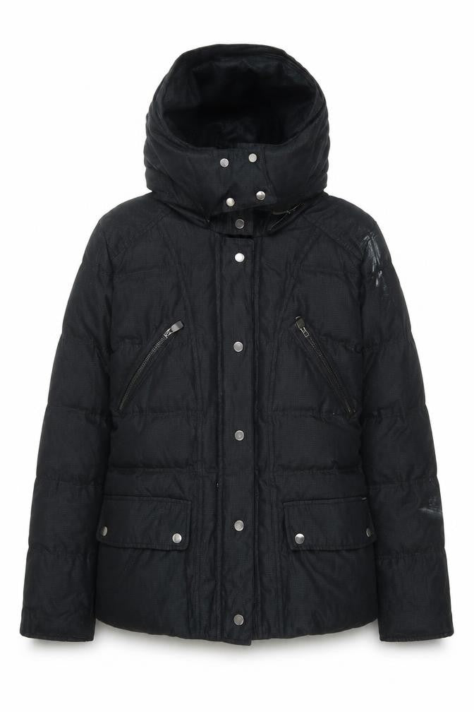 Zara Women's Black Down Puffer Jacket, Size S, Winter Essential