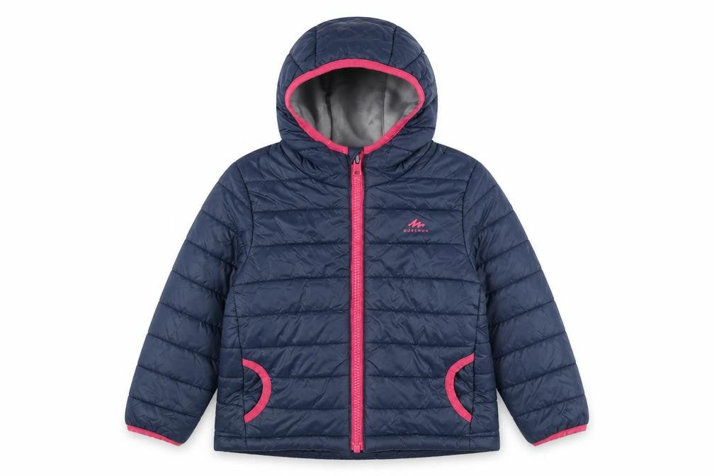 Girls Blue Decathlon Puffer Jacket, Hooded, Size 2-3 Years