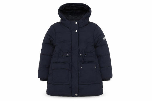 Front view of Jasper Conran girls’ black puffer jacket age 5-6