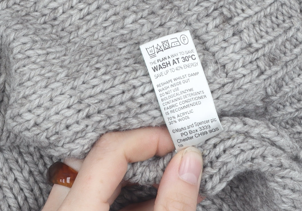 Marks and Spencer Women's Grey Knit Pullover Jumper Size 10