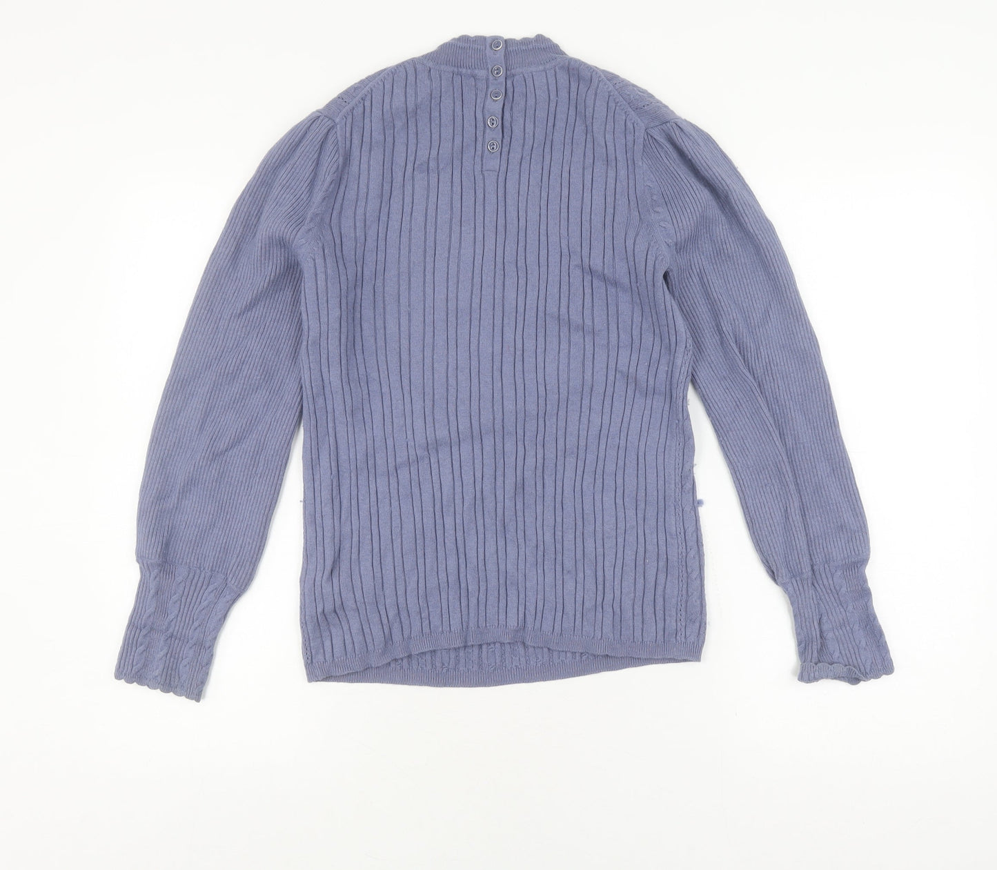 Marks and Spencer Women's Blue Pullover, Size 12, Cable-Knit