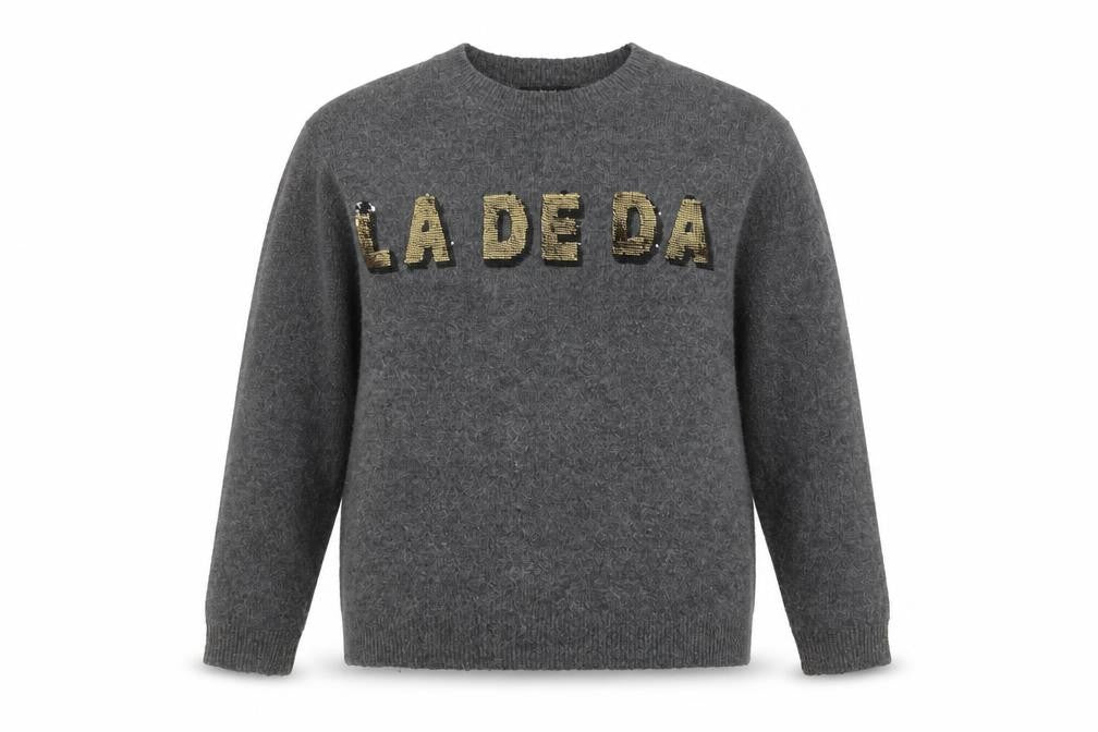 Next Women's Grey Sequin Pullover Jumper, L
