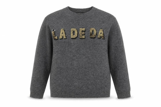 Next Women's Grey Sequin Pullover Jumper, L