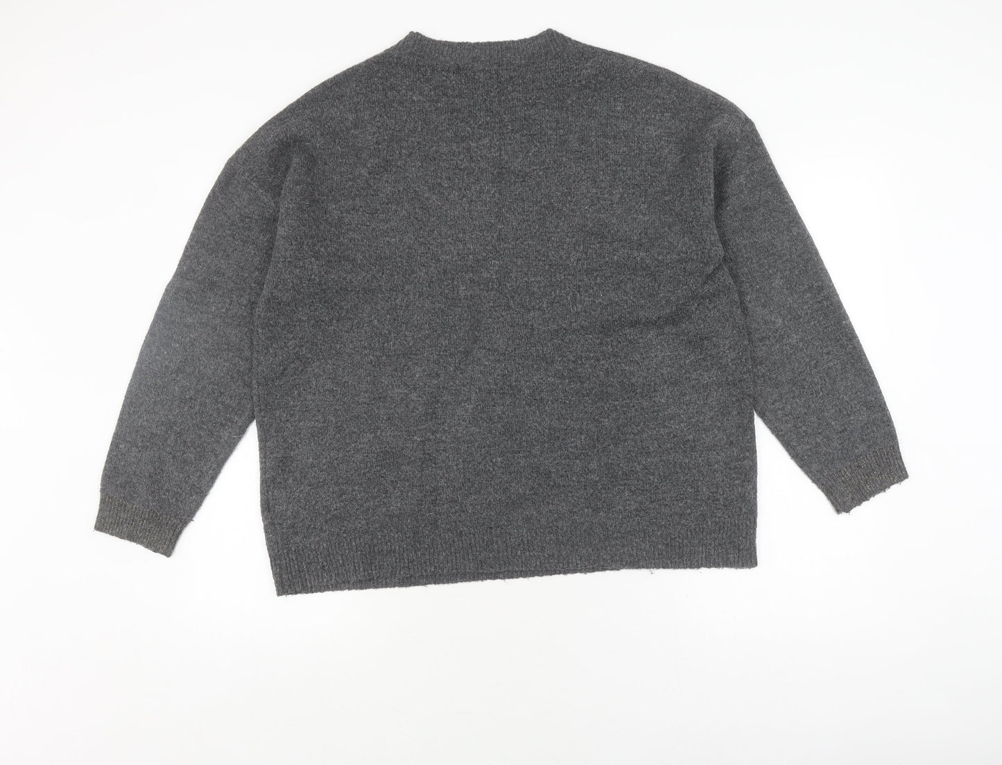 Next Women's Grey Sequin Pullover Jumper, L