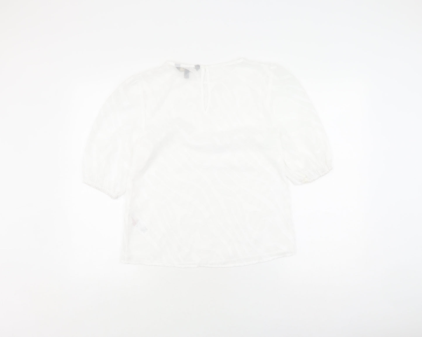 Lipsy Women's White Blouse UK 6 Crew Neck Casual Wear