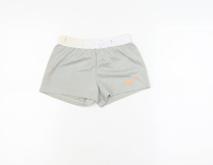 Additional front view of Nike girls’ athletic grey shorts -, size 6-7, years