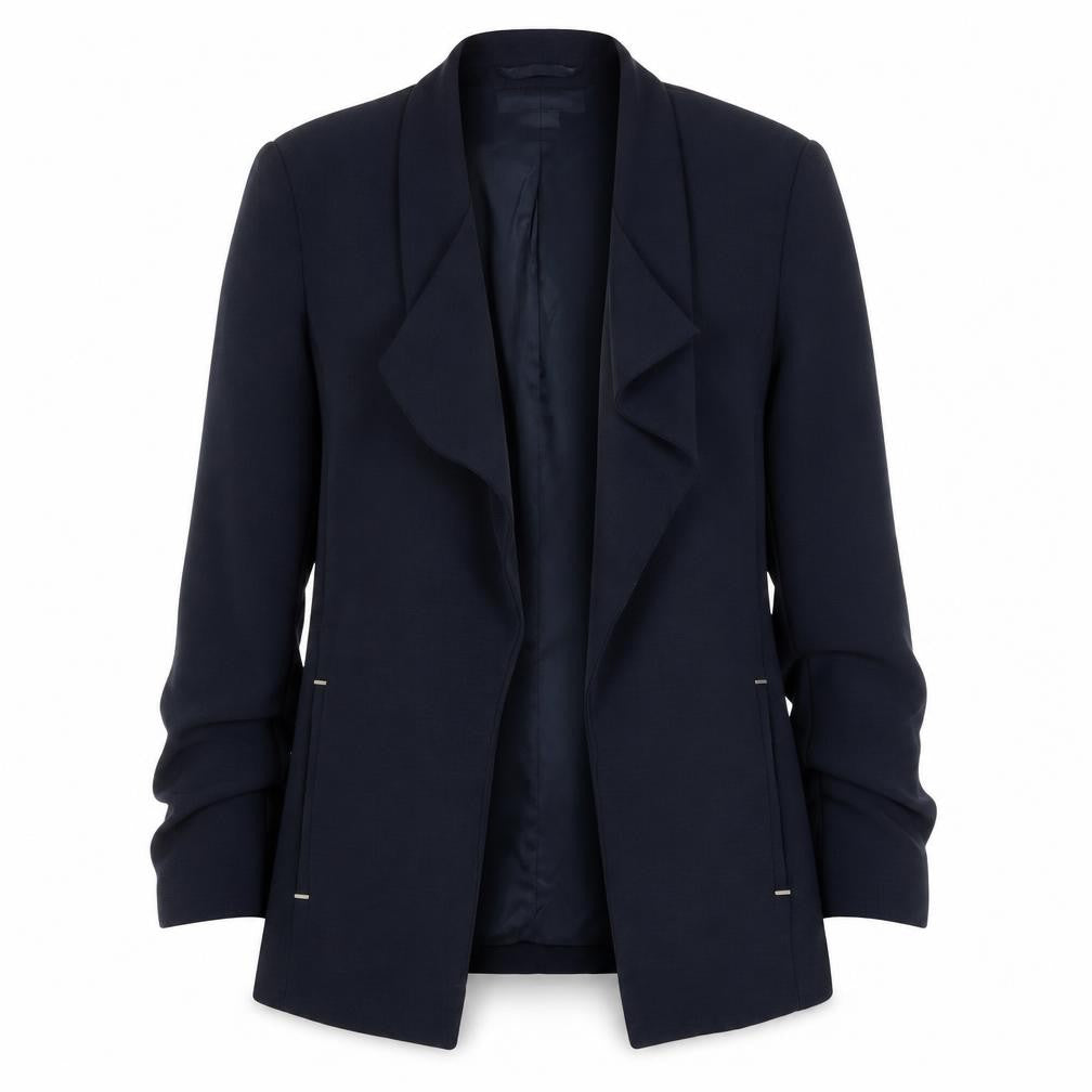 H&M Women Black Blazer Size 4 Long Sleeve Polyester