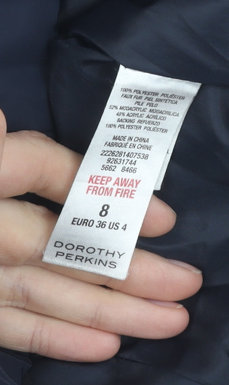 Dorothy Perkins Women's Black Puffer Jacket Size 8