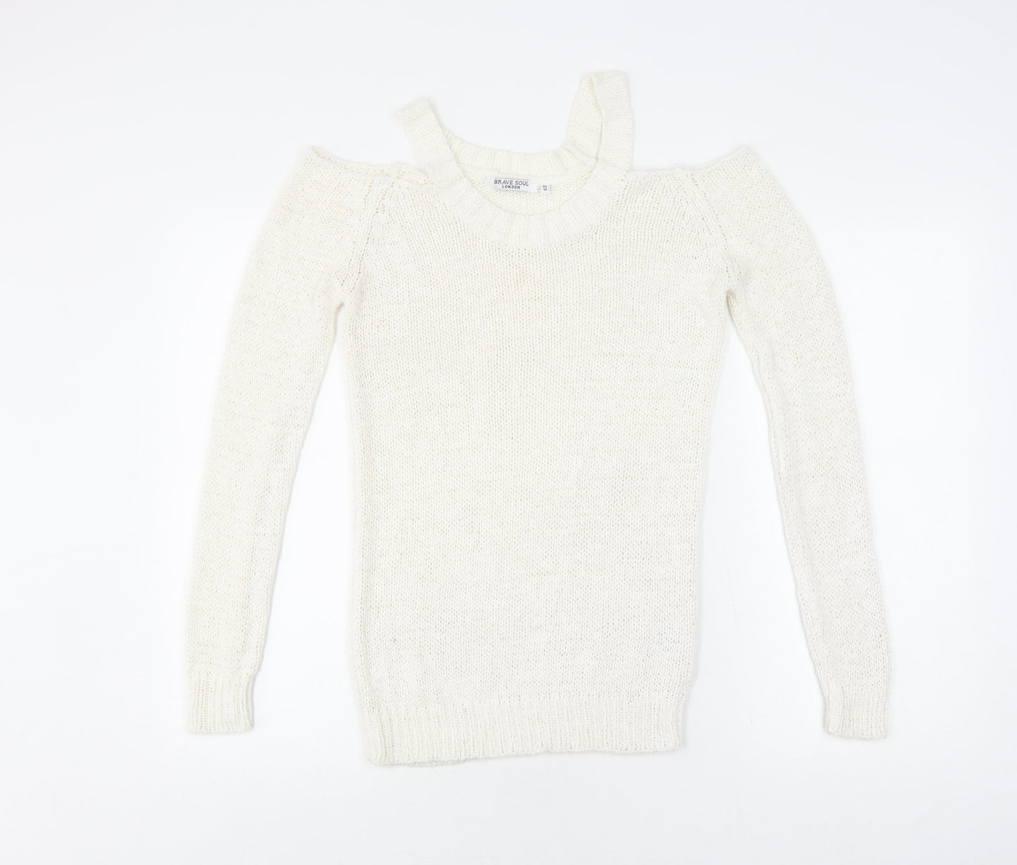 Brave Soul Women's White XS Pullover Jumper