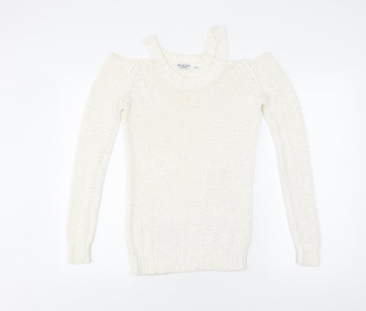 Brave Soul Women's White XS Pullover Jumper