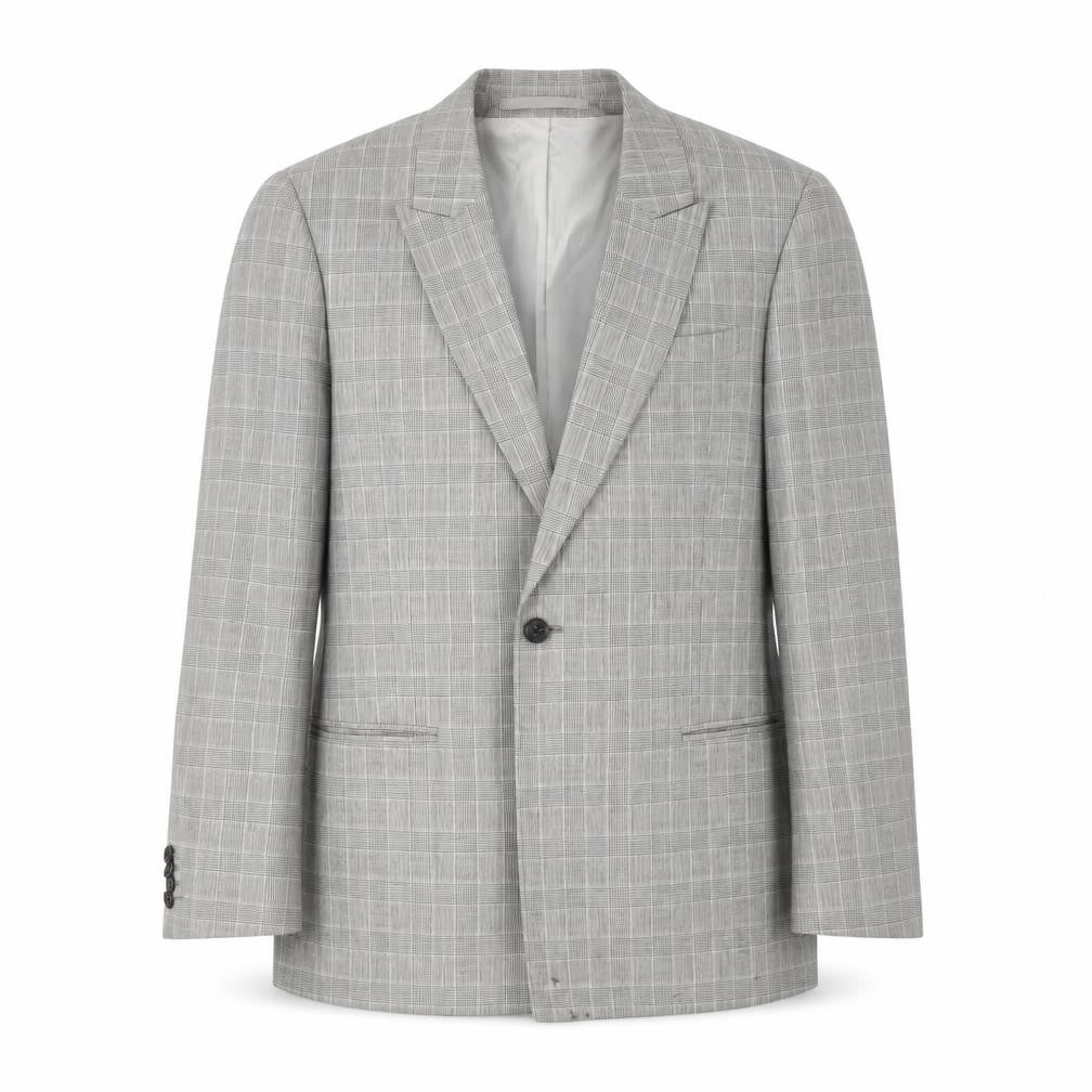 Topman Men's Grey Check Double-Breasted Blazer 36R