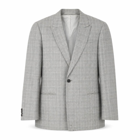 Topman Men's Grey Check Double-Breasted Blazer 36R