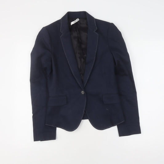 MNG Women's Blue Cotton Blazer Size 6