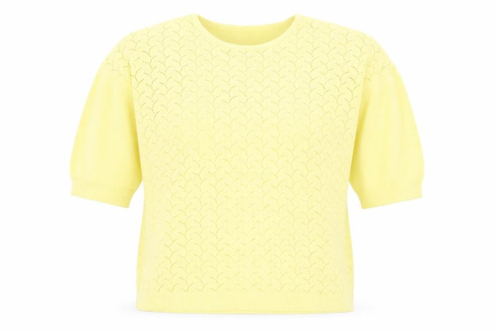 Damart Women's Yellow Crew Neck Pullover Jumper, Size 18-20
