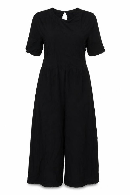 Front view of ASOS Women’s Black Jumpsuit, size UK 14, Casual Style