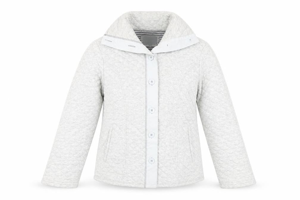 Per Una Women's Grey Quilted Hooded Jacket M