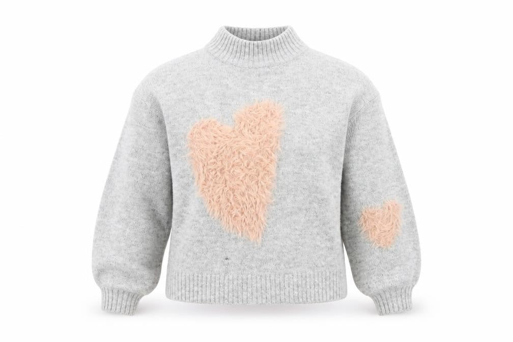 Next Women's Grey XS Pullover Jumper with Heart Accents