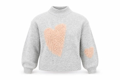 Next Women's Grey XS Pullover Jumper with Heart Accents