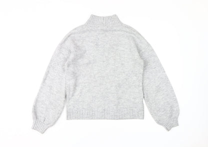 Next Women's Grey XS Pullover Jumper with Heart Accents