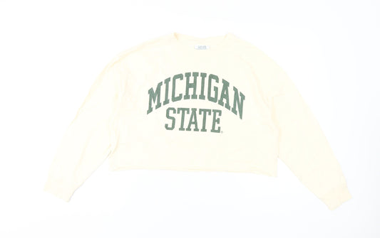 Michigan State University White Cropped T-Shirt M Unisex