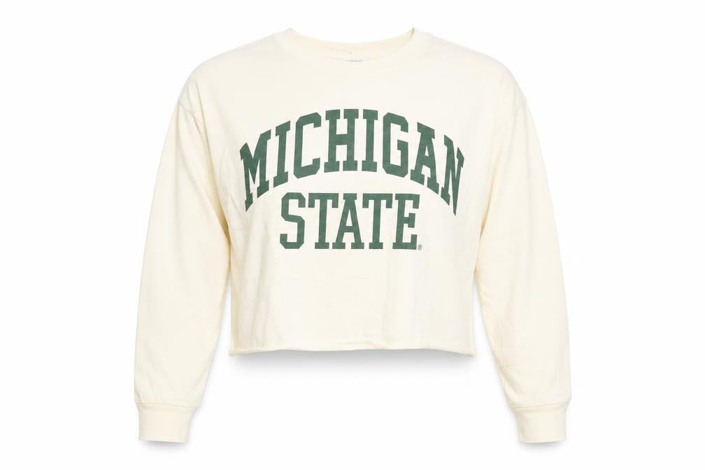 Michigan State University White Cropped T-Shirt M Unisex