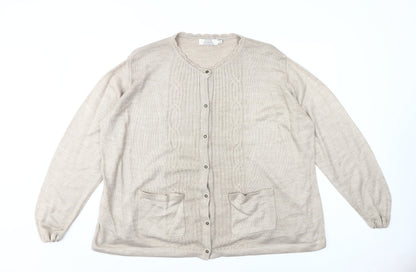 Additional front view of Honor Millburn Women's Beige XL Cardigan