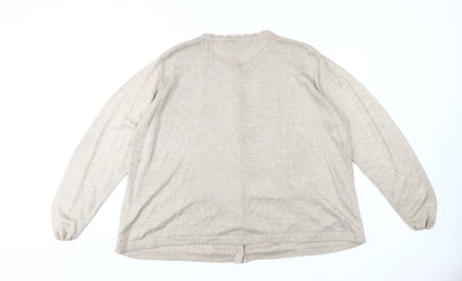 Back view of Honor Millburn Women's Beige XL Cardigan