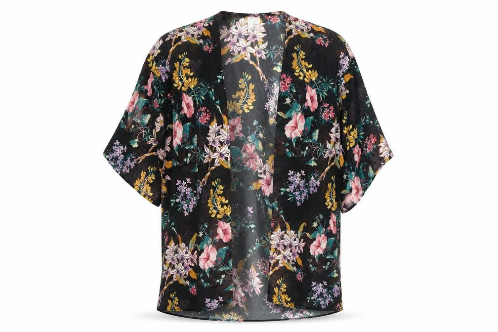 H&M Women's Floral Kimono Blouse, L, Multicoloured