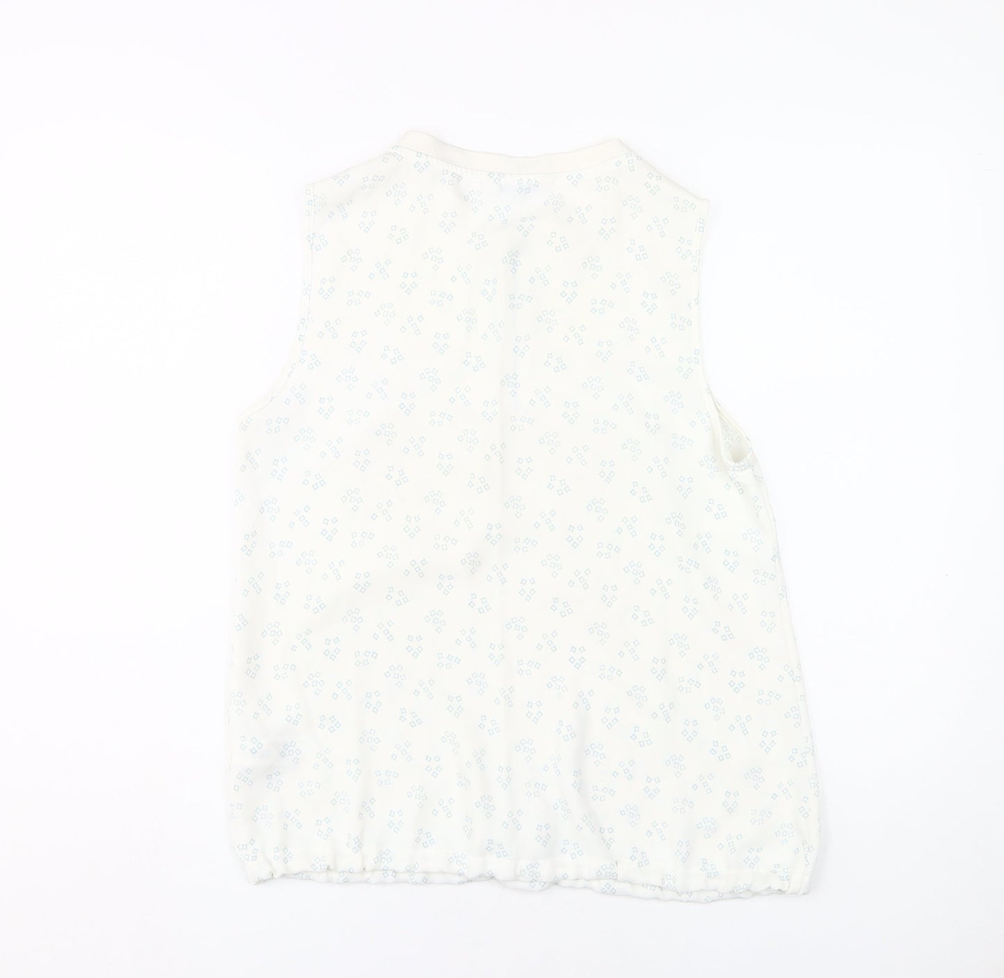 Next Women's White Sleeveless Top, Size 12, Zip Accent