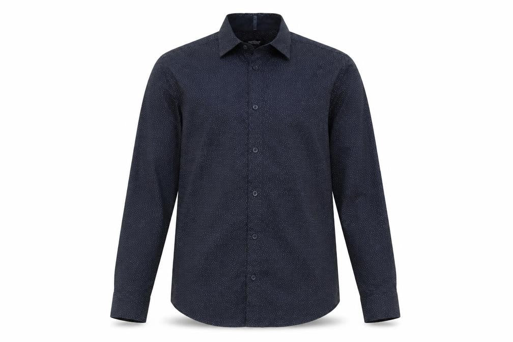 Outrage London Blue Geometric Long Sleeve Shirt L