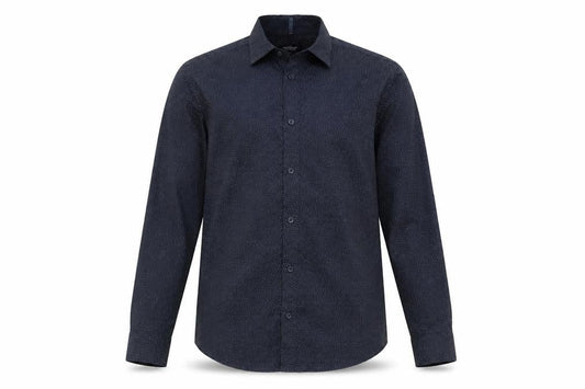 Outrage London Blue Geometric Long Sleeve Shirt L