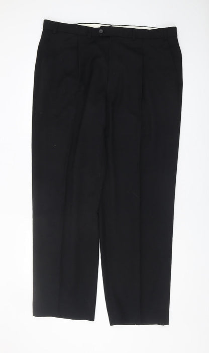 Marks & Spencer Men's Black Wool Trousers XL