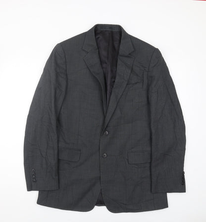 Additional front view of Jaeger Men's Grey Wool Blazer 40R Classic Style