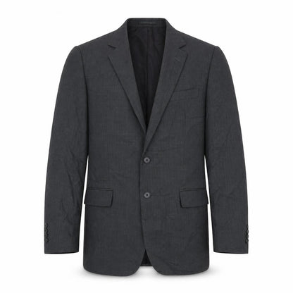 Front view of Jaeger Men's Grey Wool Blazer 40R Classic Style