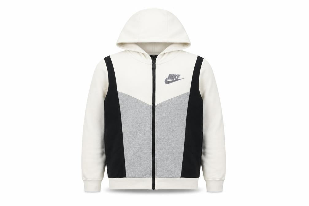 Nike Boys White Full Zip Hoodie M - Sports Casual Gym