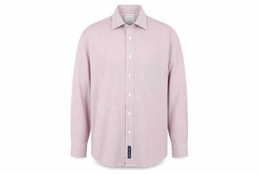 Savoy Taylors Guild Men's Red Striped Button-Up Shirt
