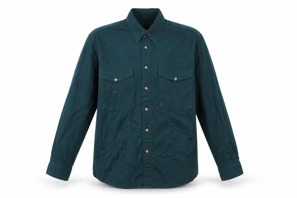 BHS Men's Green Medium Button-Up Casual Shirt