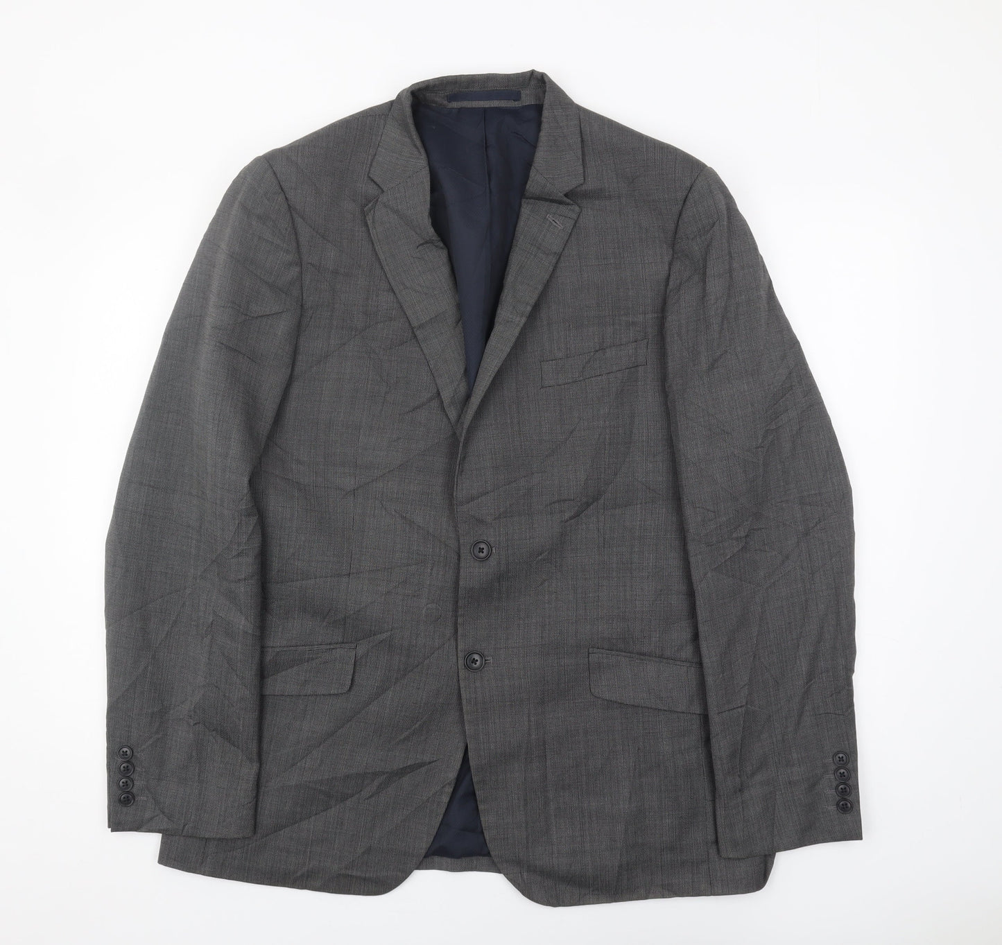 Marks and Spencer Men's Grey Check Blazer 42L